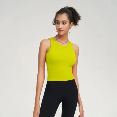 Women's Nylon Yoga Sports Tank Top with Mold Cup