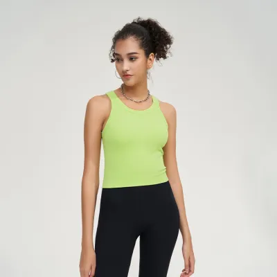 Women's Nylon Yoga Sports Tank Top with Mold Cup