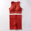 Brick-Red U-Neck Tank Shorts
