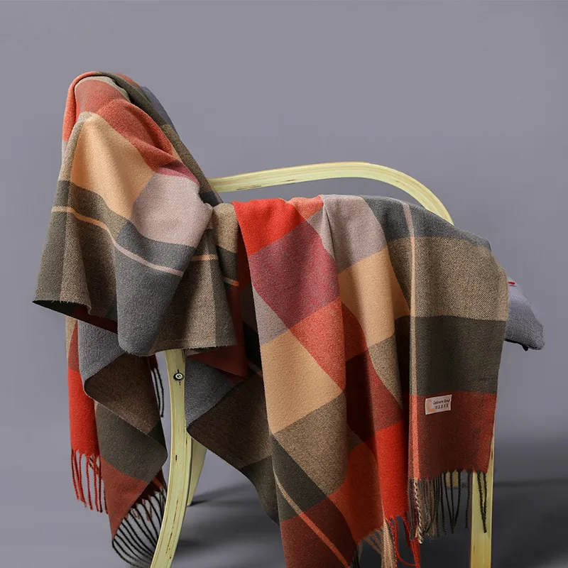 Autumn Winter Fashion Cashmereplaid Tassel Scarf