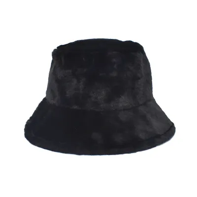 Autumn Winter Solid Color Plush Warm Bucket Hat