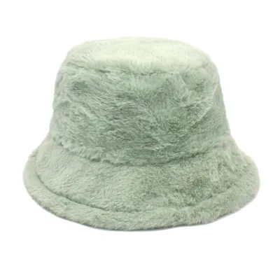 Autumn Winter Solid Color Plush Warm Bucket Hat