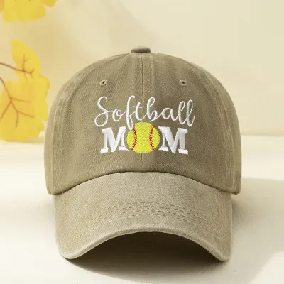 Mom Embroidery Custom Washed Cotton Baseball Cap