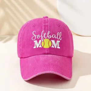 Mom Embroidery Custom Washed Cotton Baseball Cap