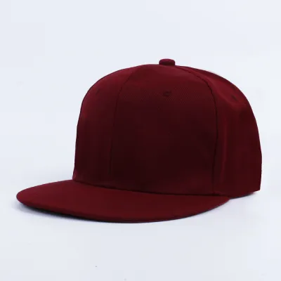 Fashion Flat Brim Hip-Hop Unisex Solid Color Dome Cap