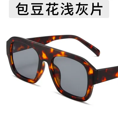 Personalized Marble Grey Square Plastic Sunglasses