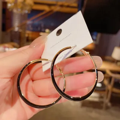 Fashion Exaggerated Circle Earrings Simple Geometry Alloy