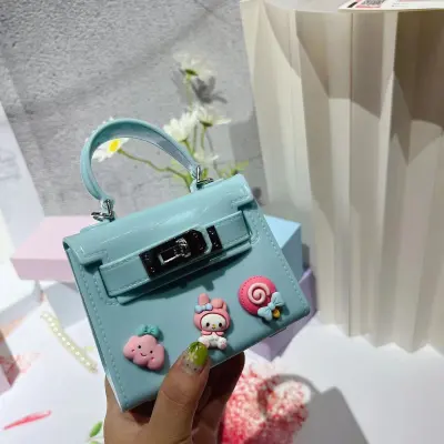 Children Cute DIY Decorative Buckle Square Mini Chain Crossbody Bag