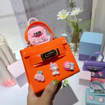 Children Cute DIY Decorative Buckle Square Mini Chain Crossbody Bag
