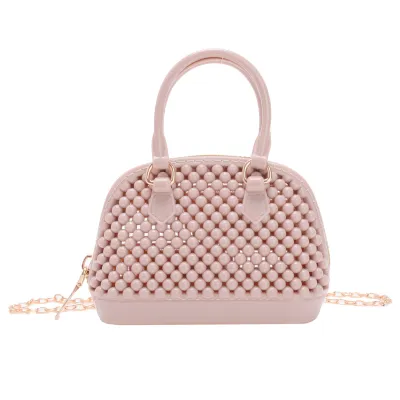 Women Fashion PVC Jelly Shell Mini Chain Crossbody Bag