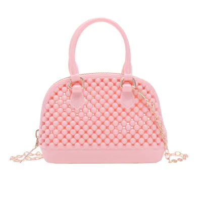 Women Fashion PVC Jelly Shell Mini Chain Crossbody Bag