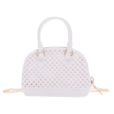 Women Fashion PVC Jelly Shell Mini Chain Crossbody Bag