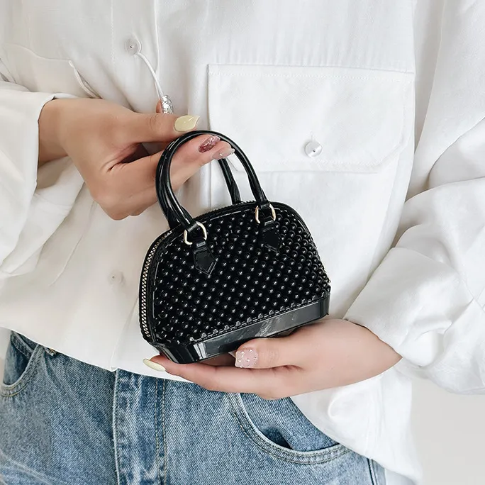 Women Fashion PVC Jelly Shell Mini Chain Crossbody Bag
