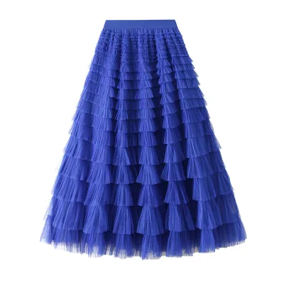 Women Fashion Mesh Cake Skirt