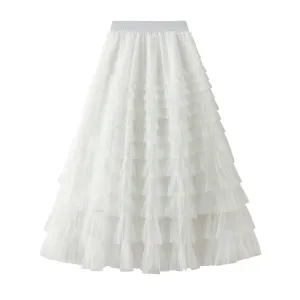 Women Fashion Mesh Cake Skirt