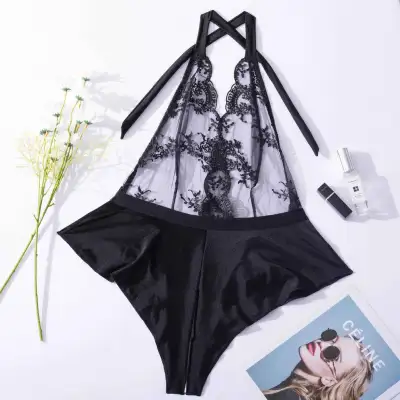 Women Sexy Embroidered Perspective Lingerie Bra Set