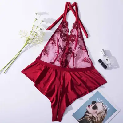Women Sexy Embroidered Perspective Lingerie Bra Set