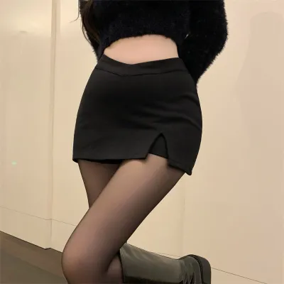 Summer Women Retro V Split A-Line Skirt