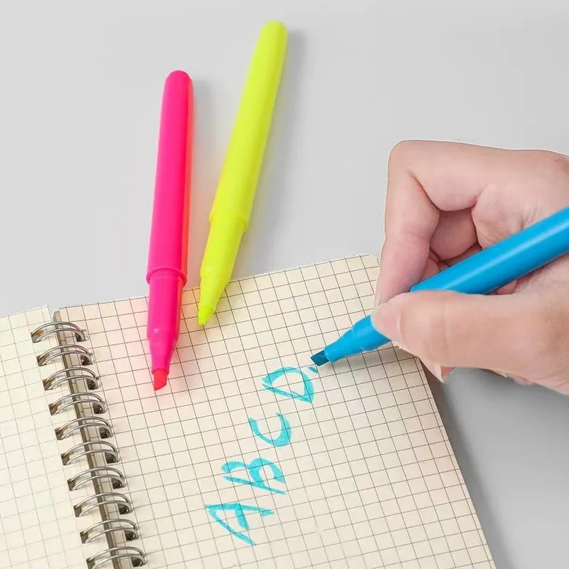 Multicolor Large Capacity Highlighter Markers Oblique Head Hand Account Stationery
