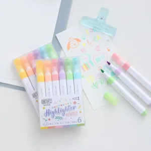 Simple Multicolor Large Capacity Highlighter Pens Plastic Shell for Hand Account