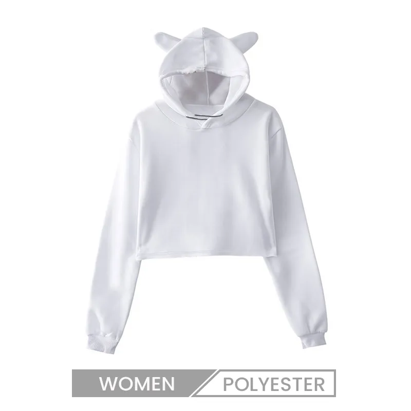 Custom Autumn Winter Women Fashion Solid Color Long Sleeve Hooded Pullover