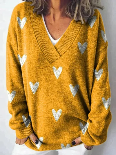 Women Fashion Cute Cat Floral Dog Print Long Sleeve Sweater