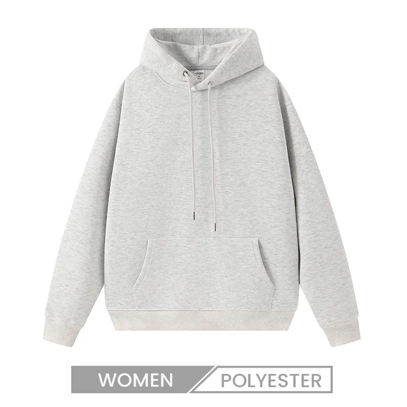 Custom Women Casual Loose Solid Color Long Sleeve Pocket Blank Hoodies