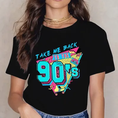 Women's Japanese Korean Casual Milk Fiber T-Shirt with Fun Letter Print