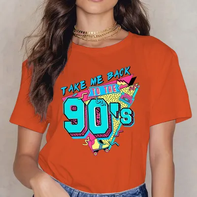 Women's Japanese Korean Casual Milk Fiber T-Shirt with Fun Letter Print