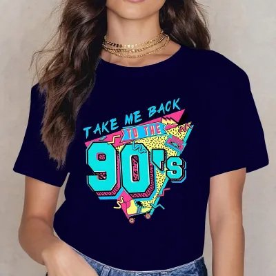 Women's Japanese Korean Casual Milk Fiber T-Shirt with Fun Letter Print