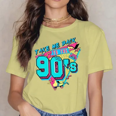 Women's Japanese Korean Casual Milk Fiber T-Shirt with Fun Letter Print