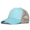 Light Bright Blue Hat Beige Net