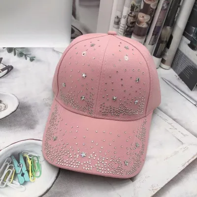 Summer Women Fashion Star Rhinestone Sunshade Cap