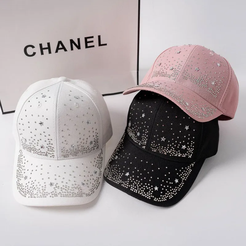 Summer Women Fashion Star Rhinestone Sunshade Cap