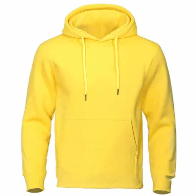 Men Street Pullover Hoodie V-Neck Long Sleeve Solid Color Fleece-Lined Casual Top