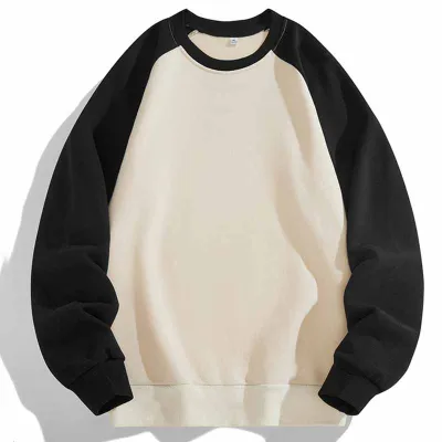 Men Fashion Casual Color Matching Plus Size Long Sleeve Crewneck Pullover Corduroy Sweatshirts