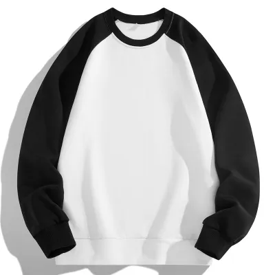 Men Fashion Casual Color Matching Plus Size Long Sleeve Crewneck Pullover Corduroy Sweatshirts
