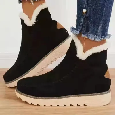 Autumn Winter Women Fashion Plus Size Plush Warm Thick-Soled Short Boots