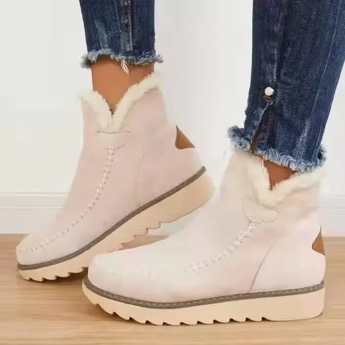 Autumn Winter Women Fashion Plus Size Plush Warm Thick-Soled Short Boots