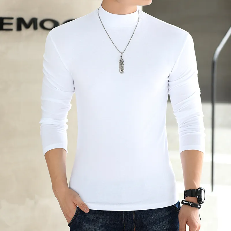 Remeras De Hombre Camiseta De Cuello Alto Para Hombre Básica De