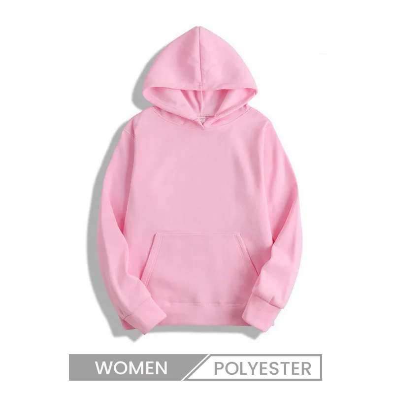 Custom Autumn Winter Women Fashion Loose Solid Color Long Sleeve Pocket Hoodies