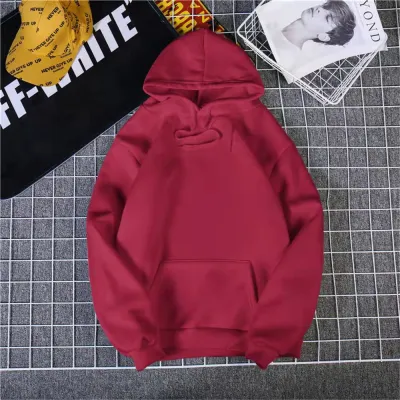 Custom Autumn Winter Women Fashion Loose Solid Color Long Sleeve Pocket Hoodies