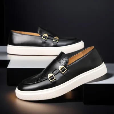 Men Fashion Casual British Style Round Toe Thick-Soled Loafers
