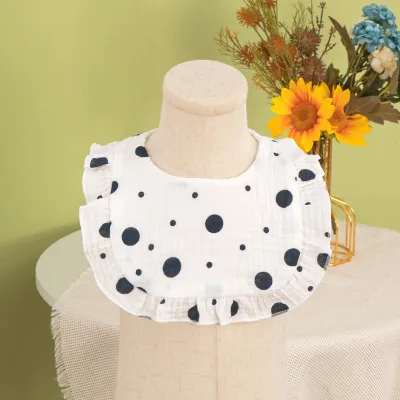 Kids Newborn Cute Tiny Flower Print Cotton Gauze Baby Drool Bibs for Girls