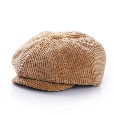 Kids Unisex Spring Autumn Casual Solid Color Corduroy Peaked Cap