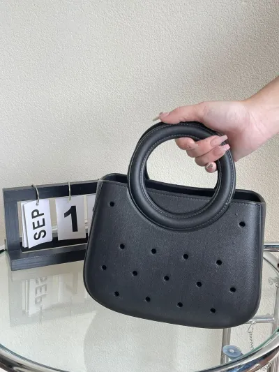 Women Fashion Creative EVA Handle Hole Small Square Bag
