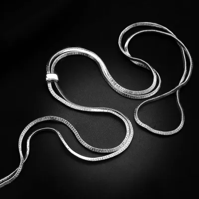 Women's Fashion Long Pull Copper Snake Chain Necklace