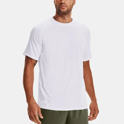 Men Casual Quick Dry Solid Color Short Sleeve Crewneck Sports T-Shirt