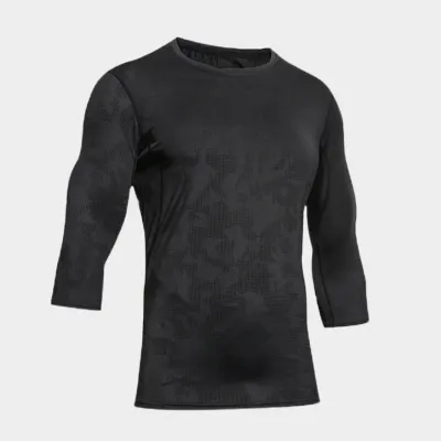 Men Casual Quick Dry Long Sleeve Round Neck Sports T-Shirt