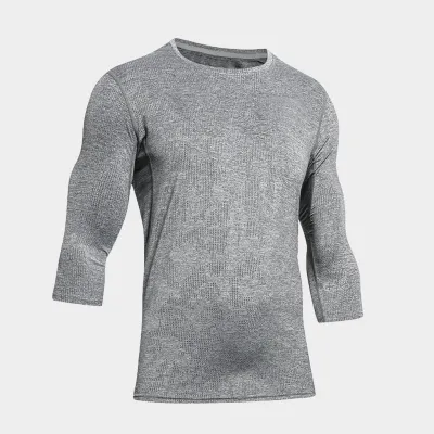 Men Casual Quick Dry Long Sleeve Round Neck Sports T-Shirt